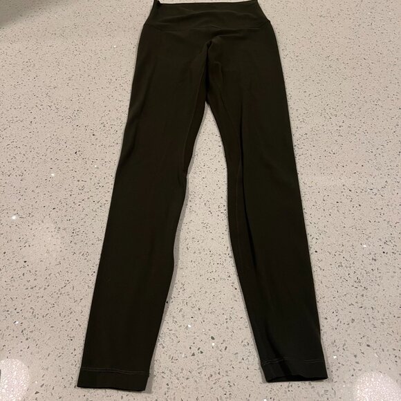 LULULEMON "In Movement" High-Rise Crop Everlux 19" or 25" | Sz 4 | Dark Olive - Picture 6 of 9